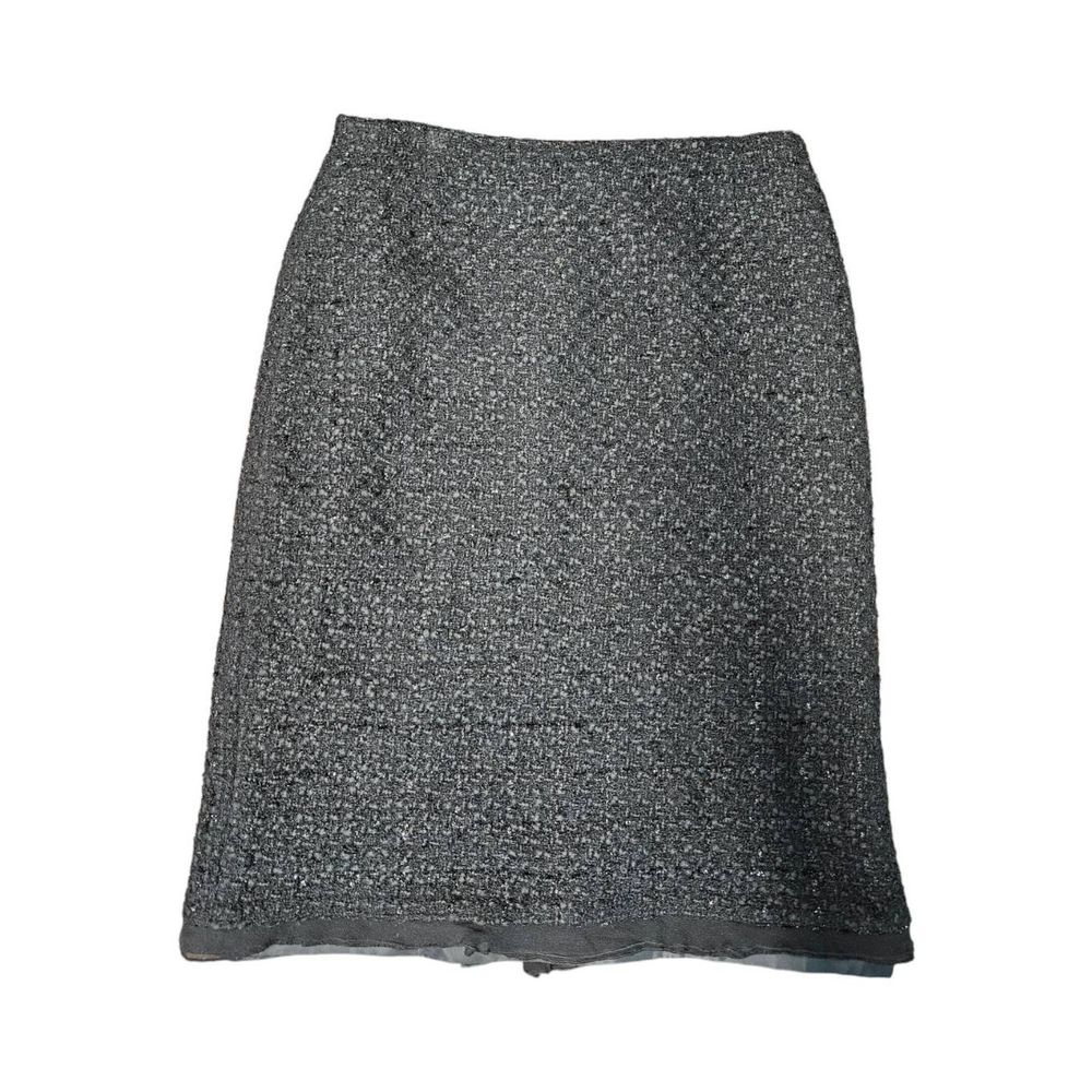 Nine West Black Wool Woven Sparkle Pencil Dkirt Size XS